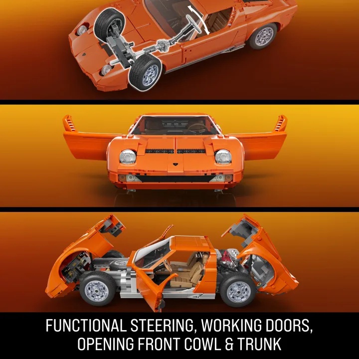 Lamborghini Miura P400 SV 1971 orange 1:12 Hot Wheels Brick Shop
