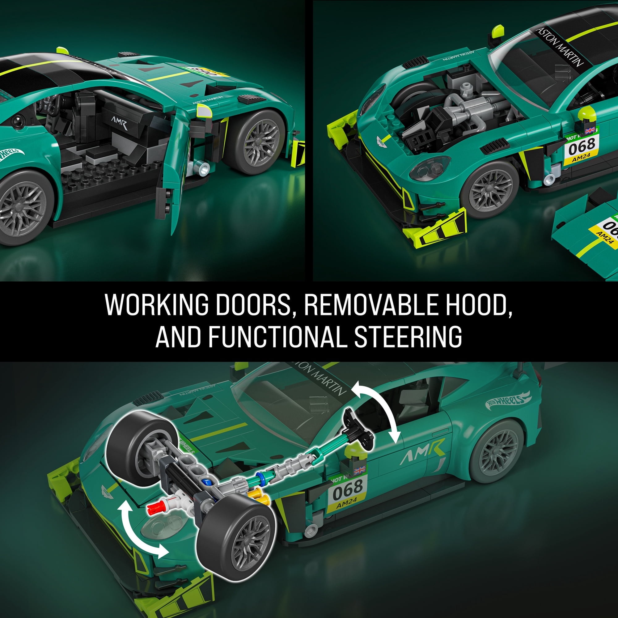 Aston Martin Vantage GT3 2024 green 1:16 Hot Wheels Brick Shop
