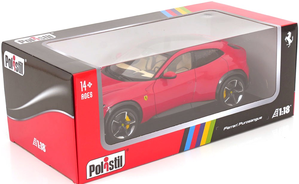 Ferrari Purosangue 2022 rosso corsa 322/cream iterior 1:18 Polistil