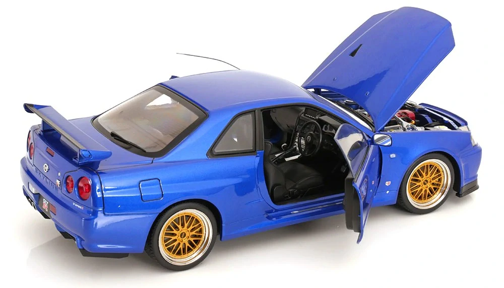 Nissan Skyline GT-R R34 V-Spec II 2001 BBS Rims blue metallic 1:12 KK Scale