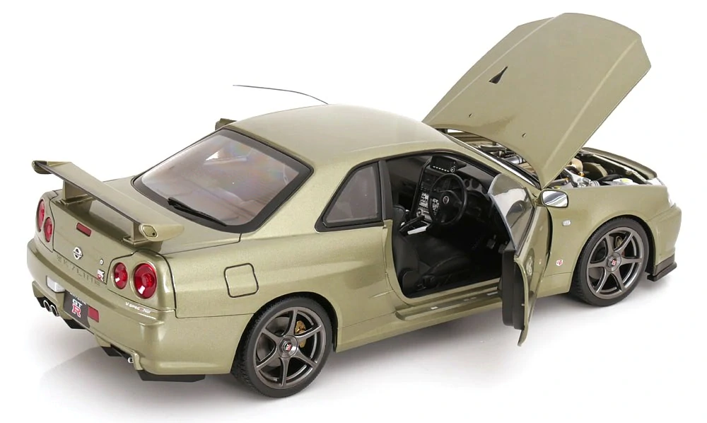 Nissan Skyline GT-R R34 V-Spec Nür 2001 OEM Rims light green metallic 1:12 KK Scale