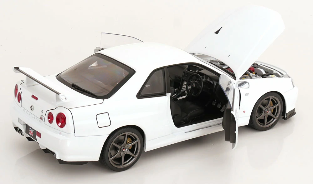 Nissan Skyline GT-R R34 V-Spec II 2001 OEM Rims white 1:12 KK Scale