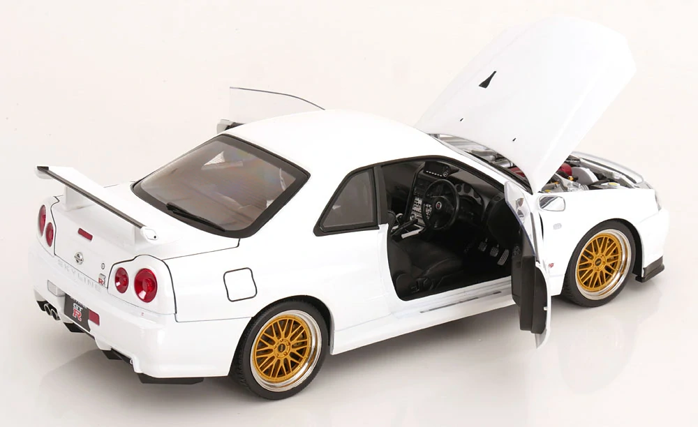 Nissan Skyline GT-R R34 V-Spec II 2001 BBR Rims white 1:12 KK Scale