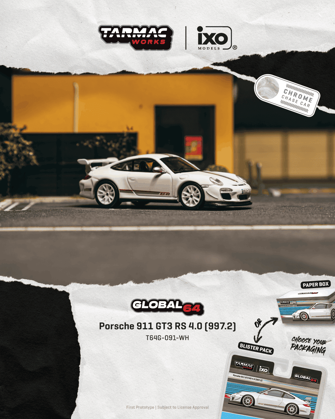 Porsche 911 (997.2) GT3 RS 4.0 2025 white 1:64 Tarmac