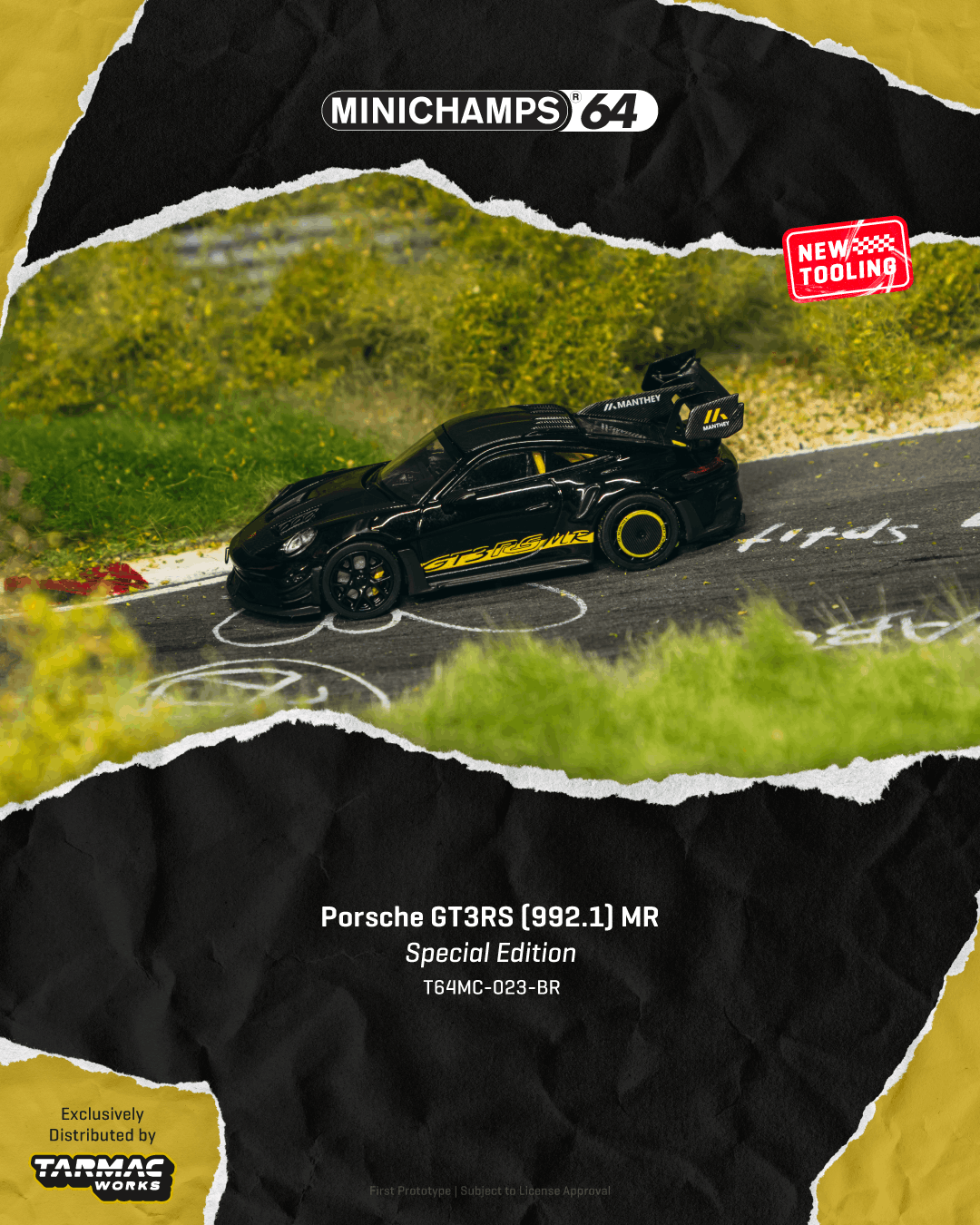 Porsche GT3RS (992.1) MR 2026 *Special Edition* black/yellow 1:64 Tarmac