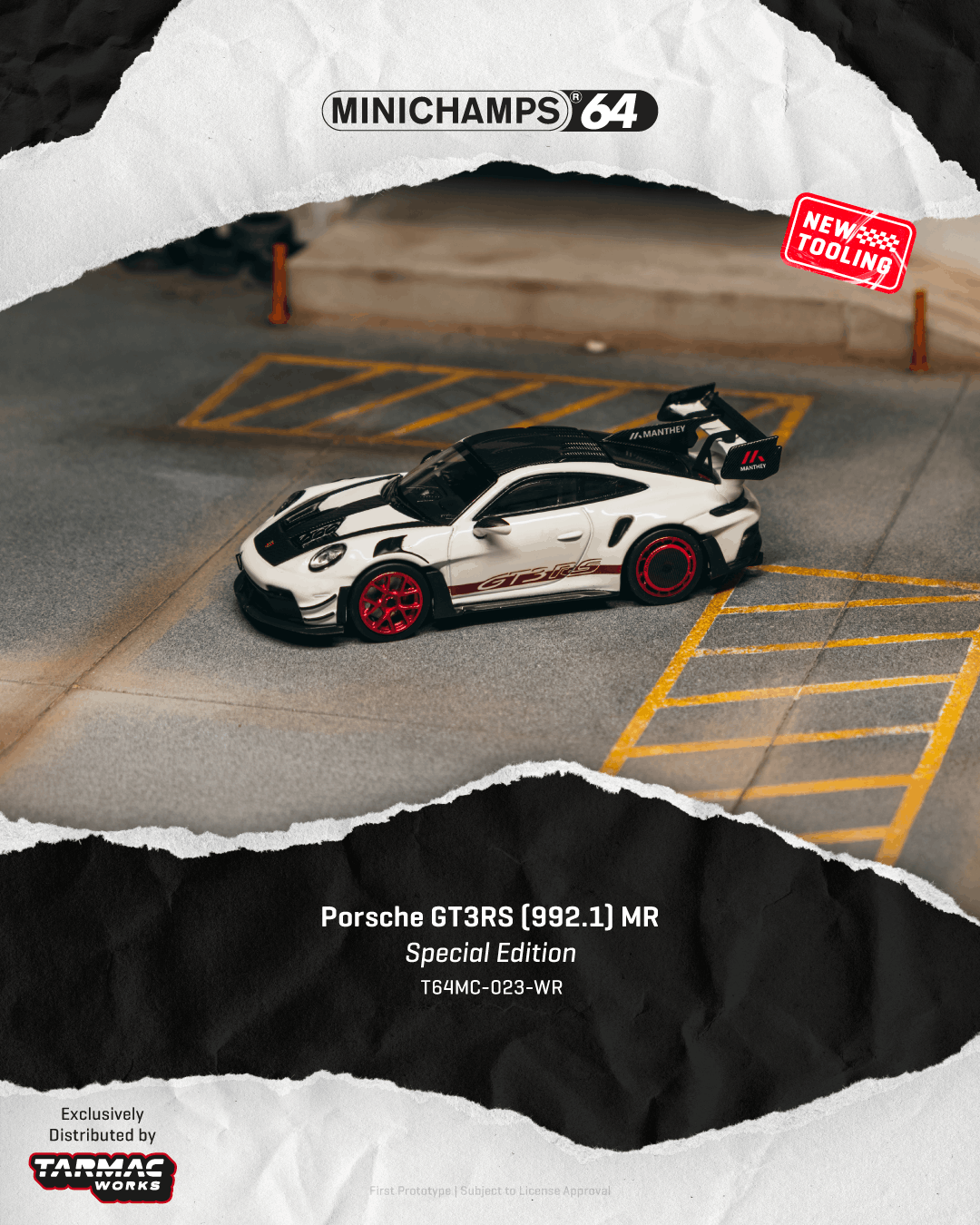 Porsche GT3RS (992.1) MR 2026 *Special Edition* white/red 1:64 Tarmac