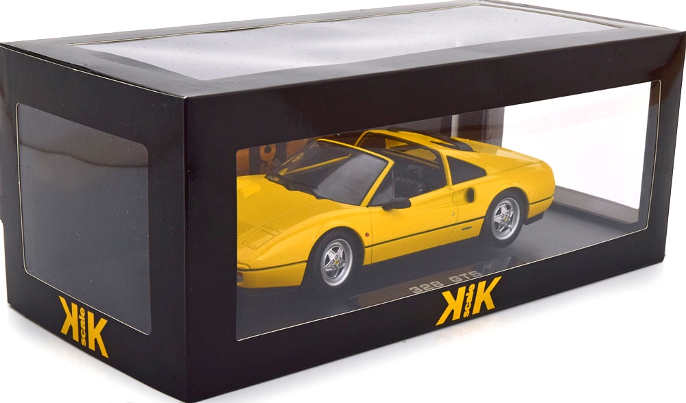 Ferrari 328 GTS Spider with Removable Hard Top 1985 yellow 1:18 KK Scale