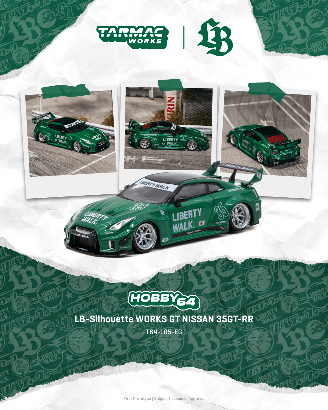 Nissan GT-R (R35) LB Super Silhouette 2026 emerald green 1:64 Tarmac