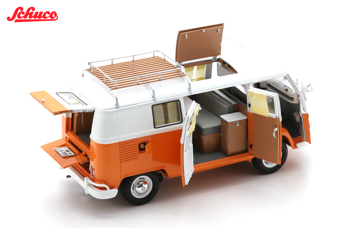 Volkswagen T1 Campingbus orange/white 1:18 Schuco