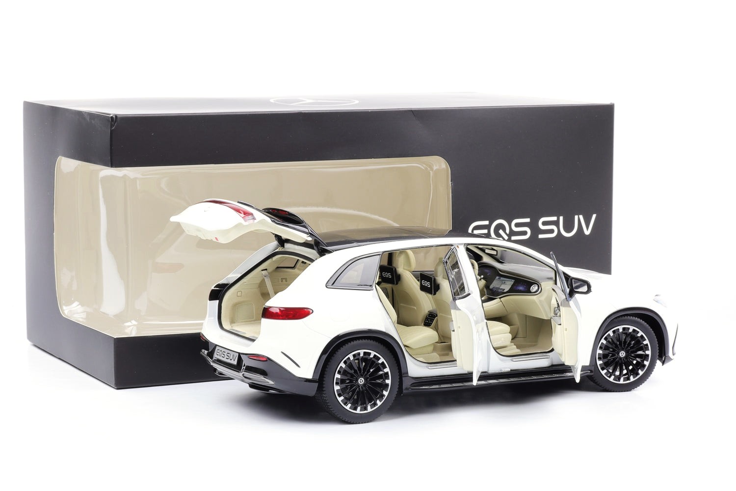 Mercedes-Benz EQS SUV AMG Line X296 diamond white 1:18 NZG