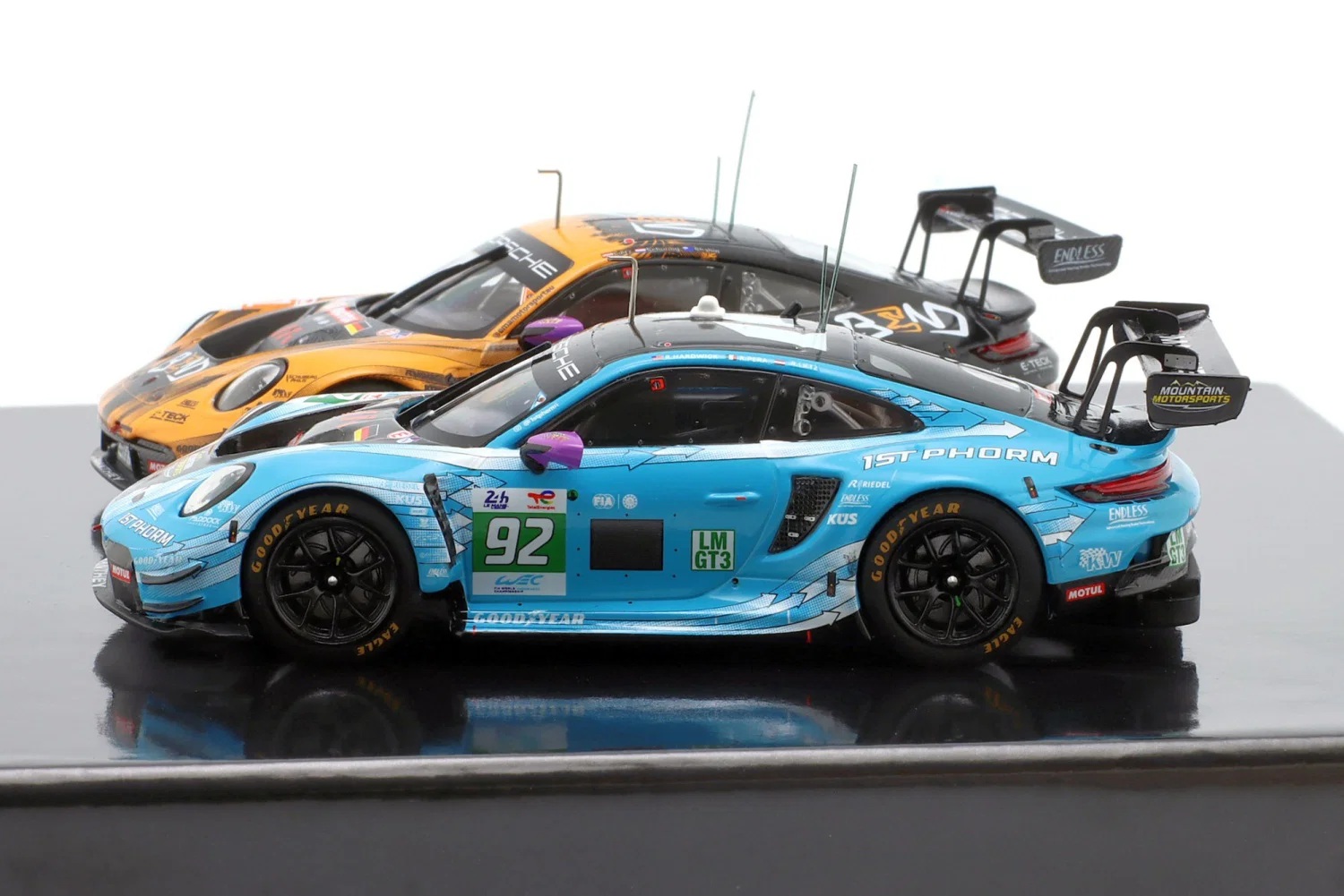 2 Cars Set: Porsche 911 GT3 R Winner LMGT3 Class 24H Le Mans 2024 & 2025 1:43 Ixo Models