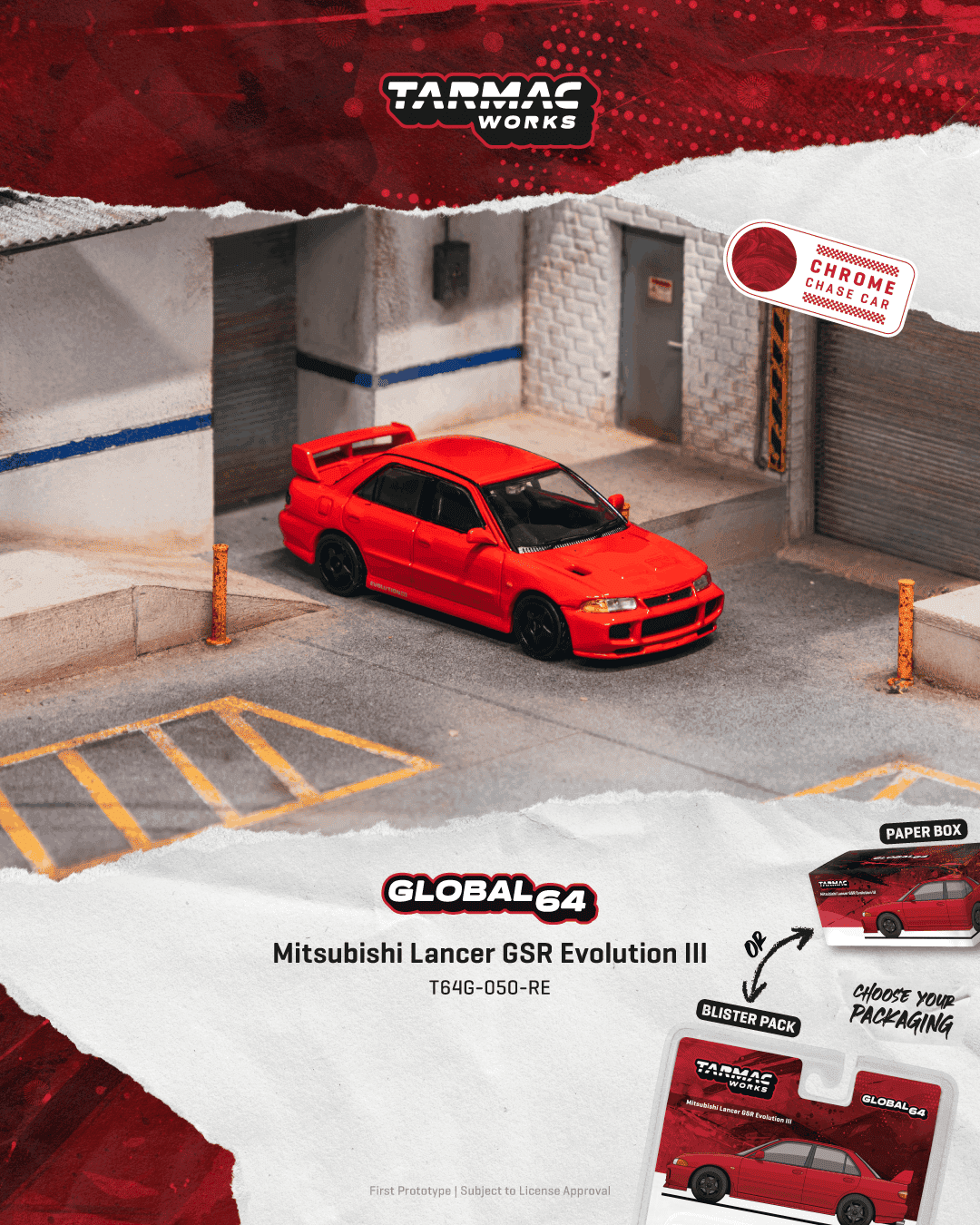 Mitsubishi Lancer GSR Evolution III 1995 red 1:64 Tarmac