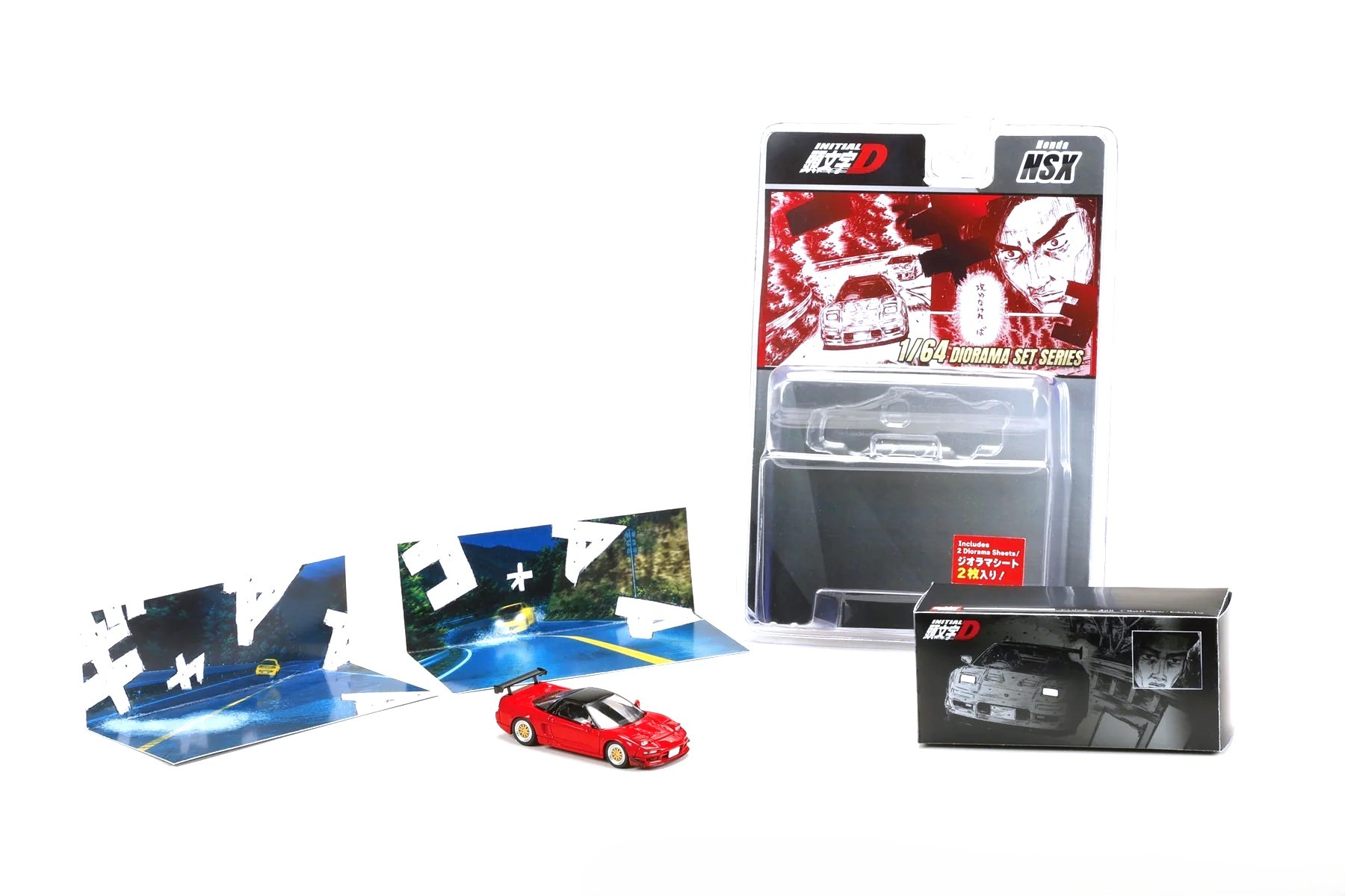 Honda NSX *INITIAL D* Go Hojo vs Keisuke Takahashi red 1:64 Hobby Japan