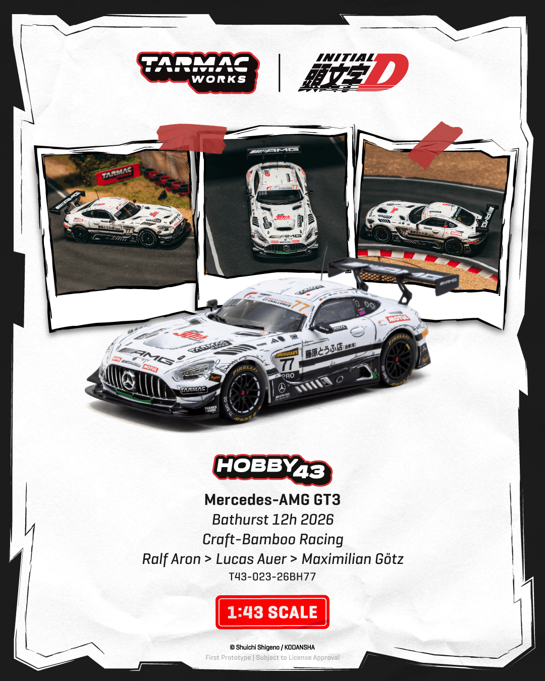 Mercedes-AMG GT3 Mercedes-AMG Team Craft-Bamboo Racing #77 R.Aron/L.Auer/M.Götz Bathurst 12 Hour 2026 1:43 Tarmac