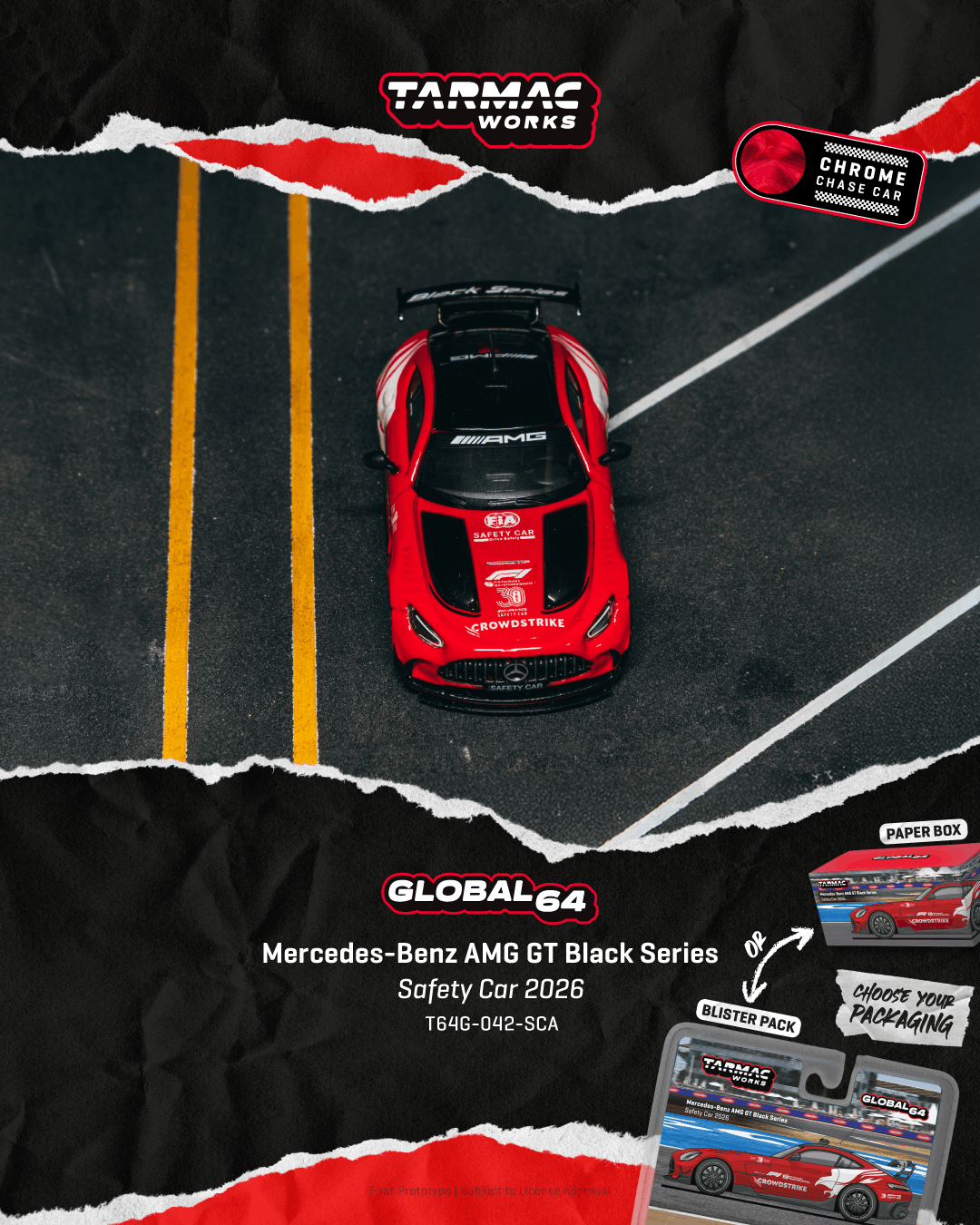 Mercedes-Benz AMG GT Black Series Safety Car 2026 red/white 1:64 Tarmac