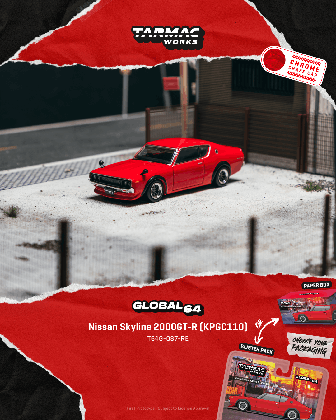 Nissan Skyline 2000GT-R (KPGC110) red 1:64 Tarmac