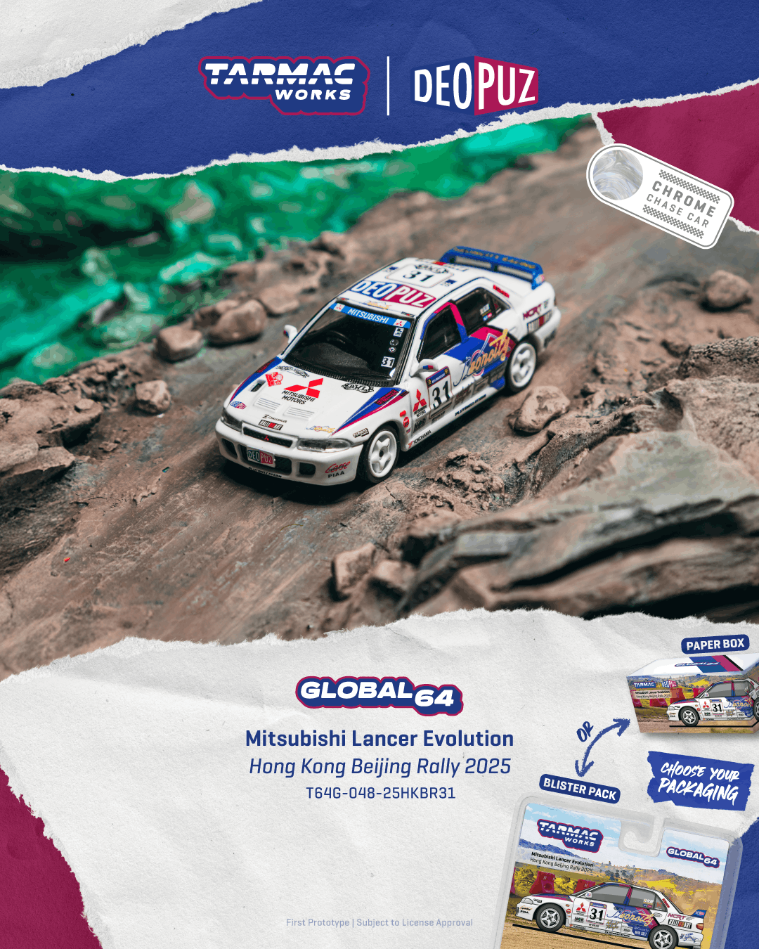 Mitsubishi Lancer Evolution Hong Kong Beijing Rally 2025 1:64 Tarmac
