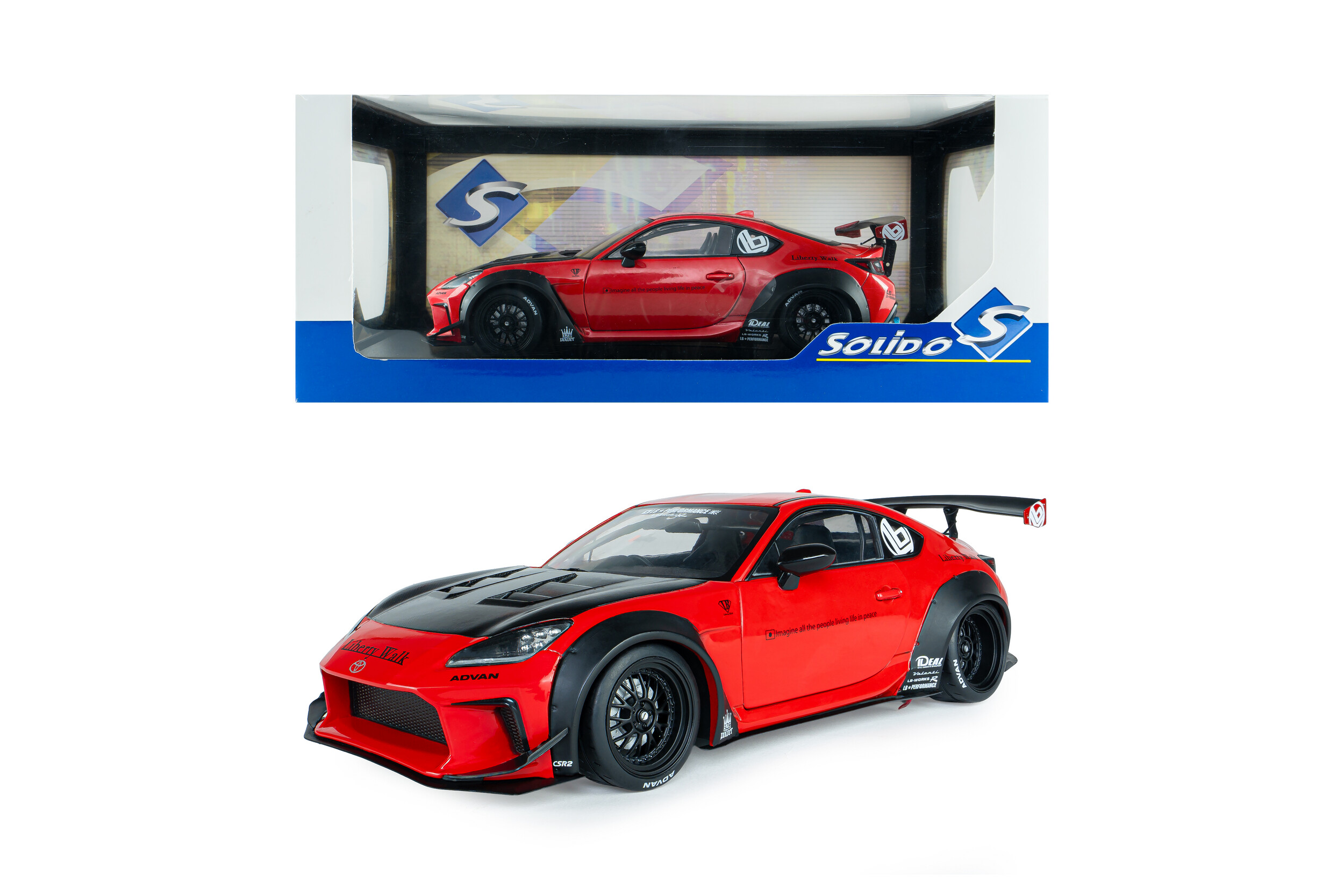 Toyota GR86 Liberty Walk Body Kit 2024 red 1:18 Solido
