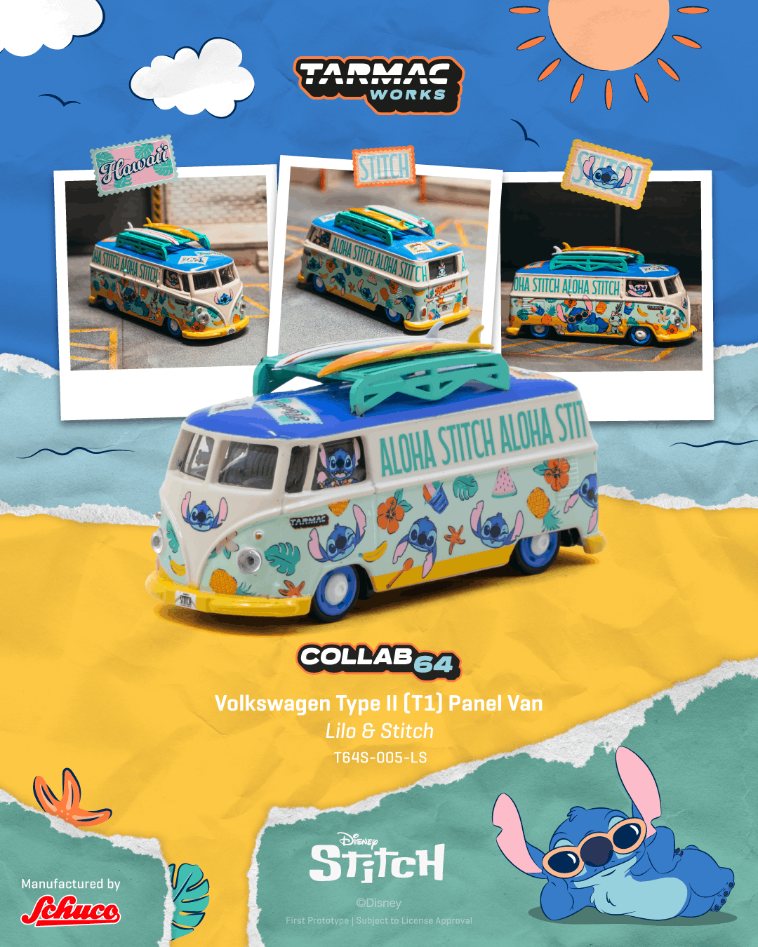 Volkswagen Transporter T1 Panel Van 2025 *Lilo & Stitch* 1:64 Tarmac