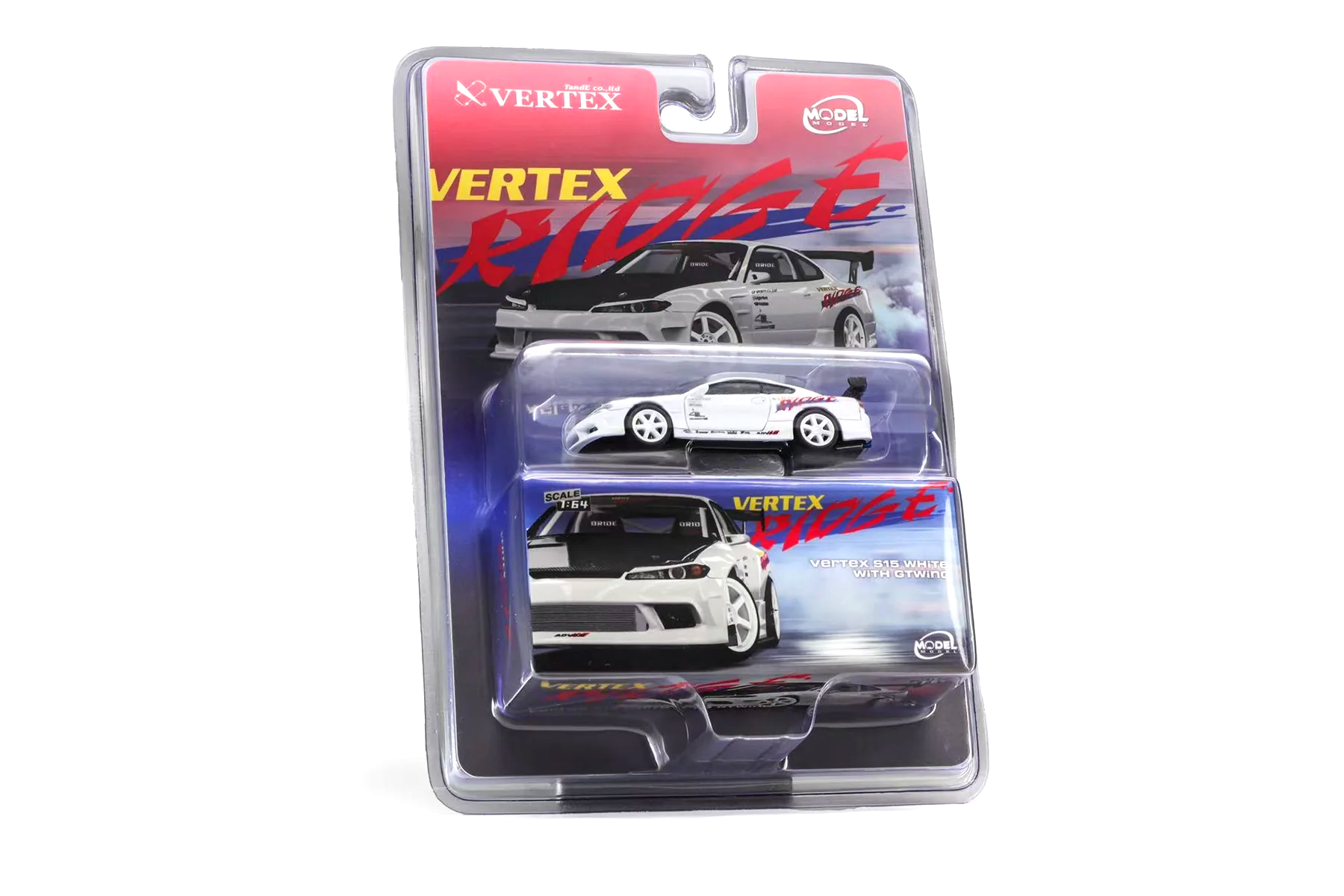 Nissan Vertex S15 With GT Wing white 1:64 ModelModel