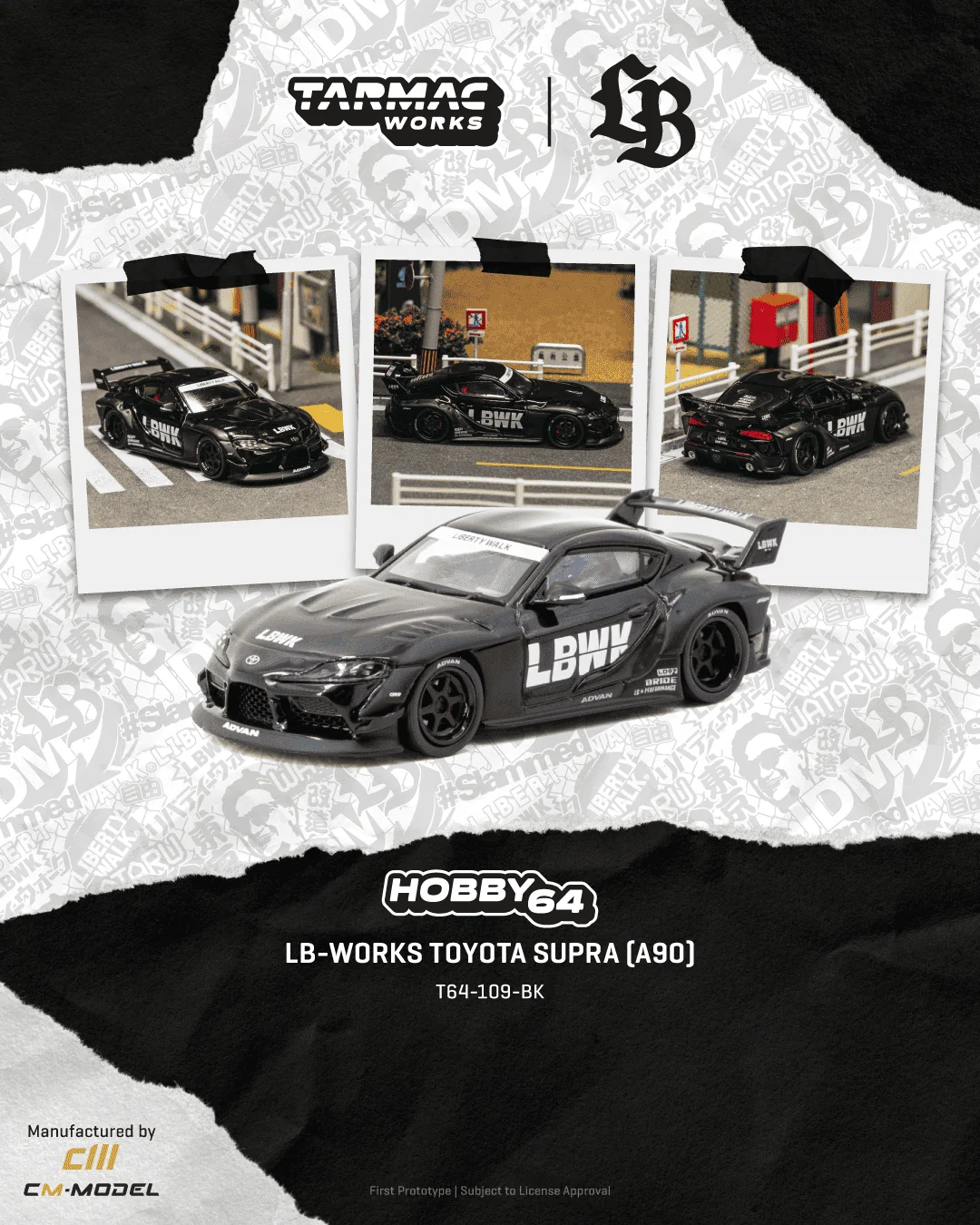 Toyota Supra (A90) LB-Works 2025 black 1:64 Tarmac