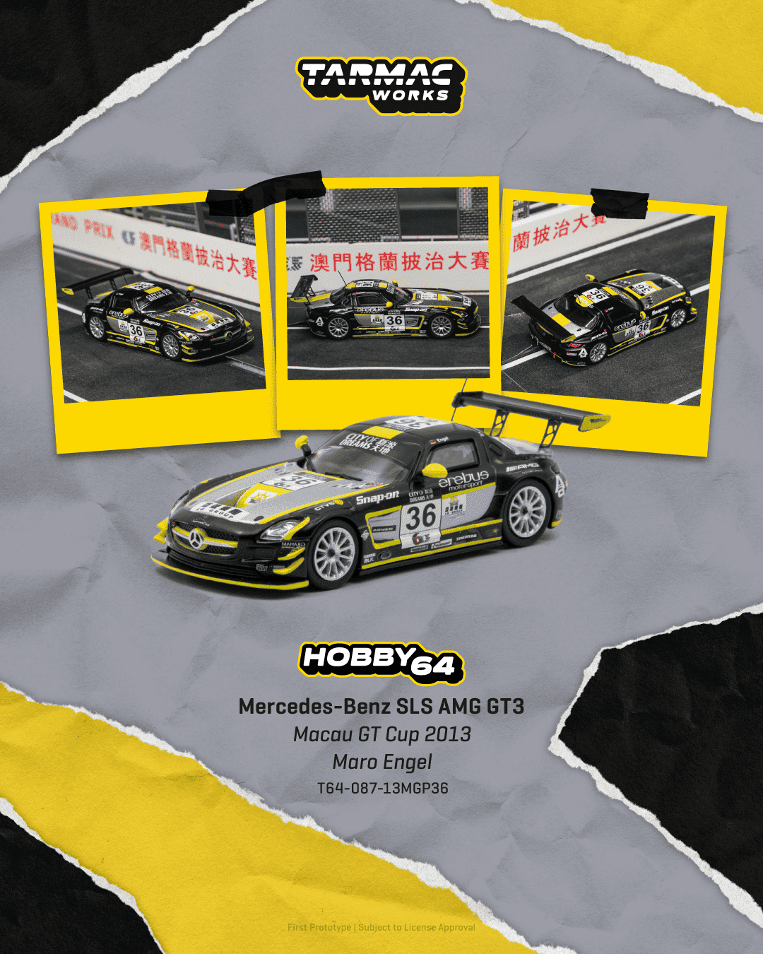 Mercedes-Benz SLS AMG GT3 #36 M.Engel Macau GT Cup 2013 1:64 Tarmac