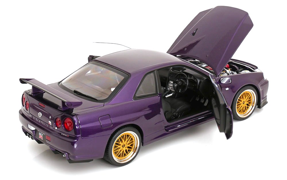 Nissan Skyline GT-R R34 V-Spec II 2001 BBS Rims purple metallic 1:12 KK Scale