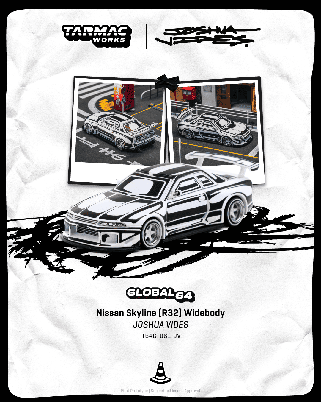 Nissan Skyline GTR (R32) *Designed By Joshua Vides* 2026 white/black 1:64 Tarmac