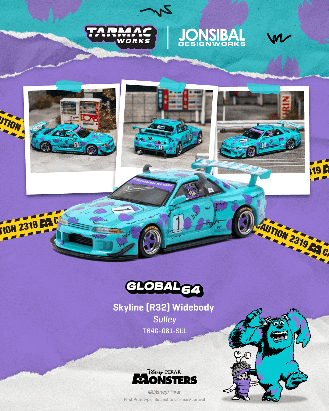 Nissan Skyline (R32) Widebody Designed By Jon Sibal *Sulley* blue/purple 1:64 Tarmac