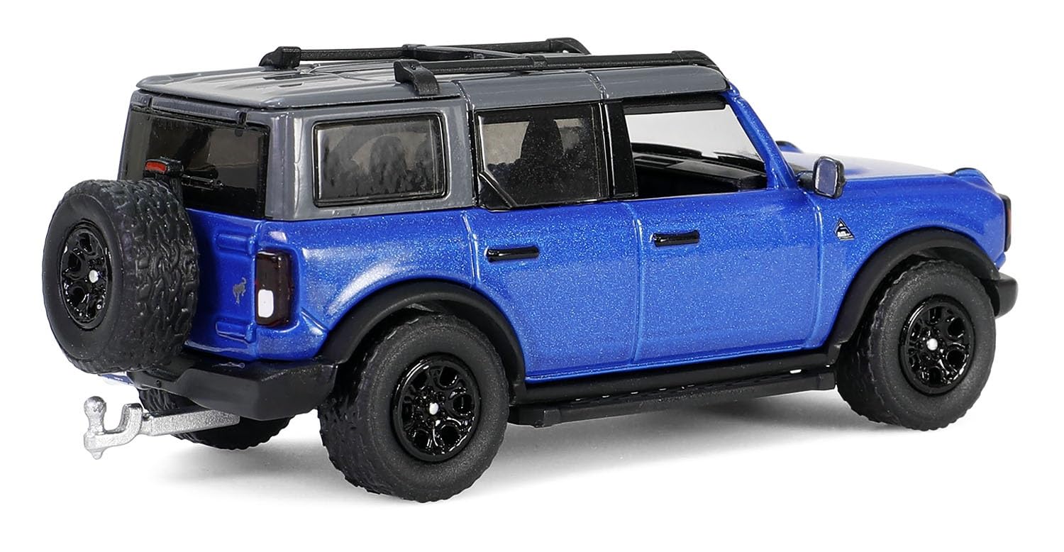 Ford Bronco Black Diamond 2021 With Utility Trailer And Motorcycle *Hitch & Tow Series 32* 1:64 Greenlight