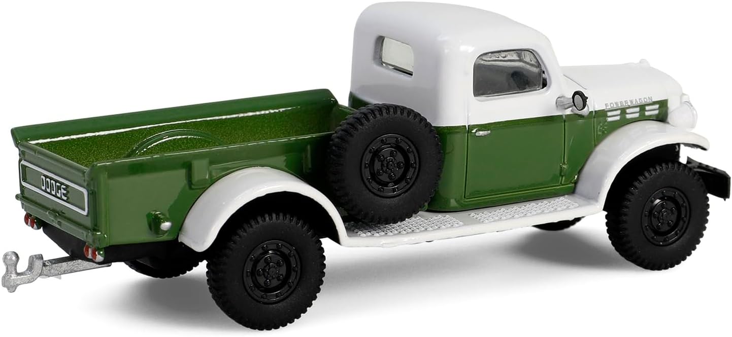 Dodge Power Wagon 1950 With ¼ Ton Cargo Trailer *Hitch & Tow Series 32* green/white 1:64 Greenlight