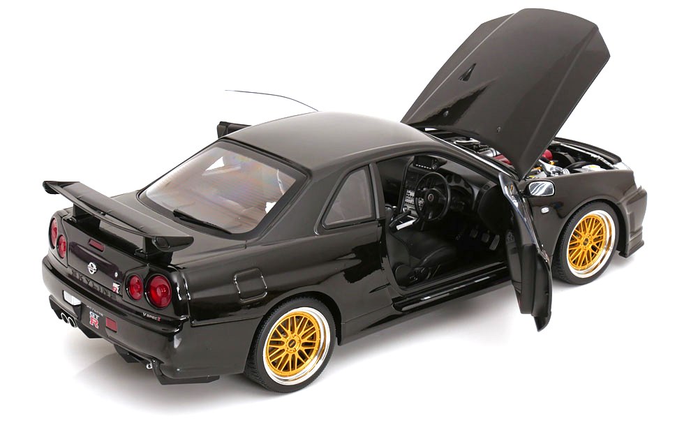 Nissan Skyline GT-R R34 V-Spec II 2001 BBS Rims black 1:12 KK Scale