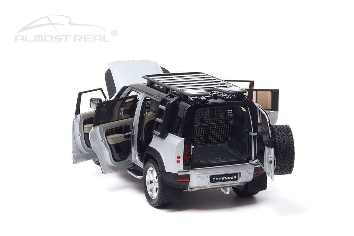 Land Rover New Defender 110 with Roof Pack 2020 silver 1:18 Almost Real