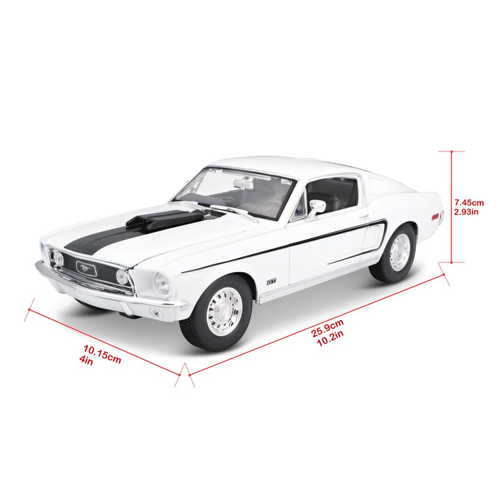 Ford Mustang GT Cobra 1968 white 1:18 Maisto