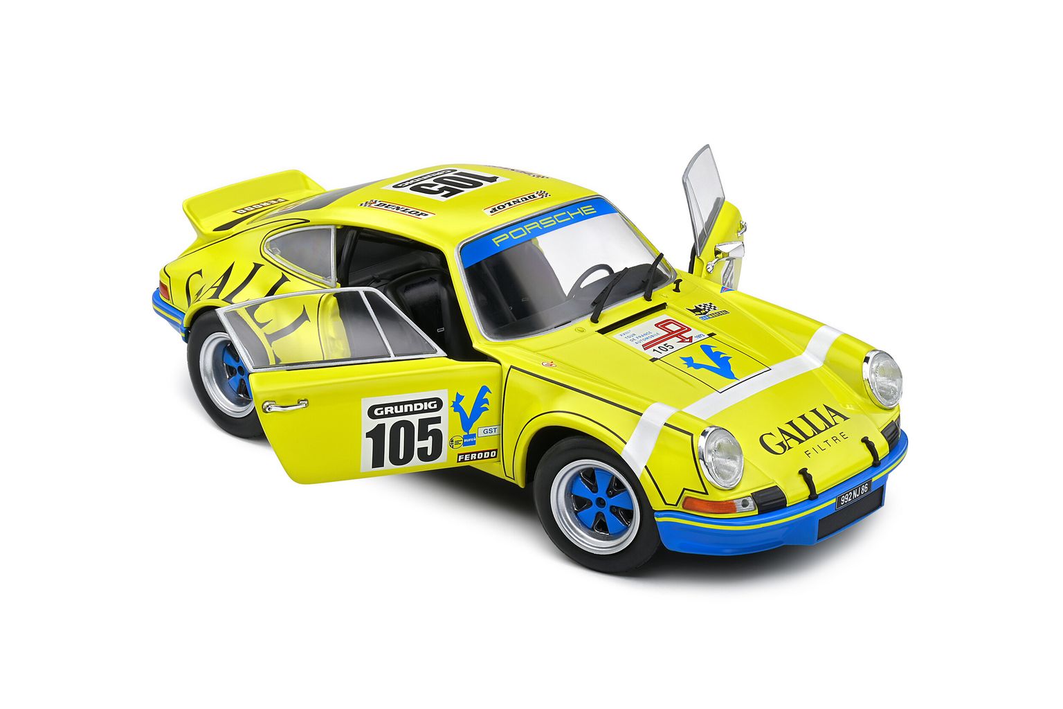 Porsche 911 Carrera RS Coupe 2.7 #105 Lafosse/Angoulet Rally Tour de France 1973 1:18 Solido
