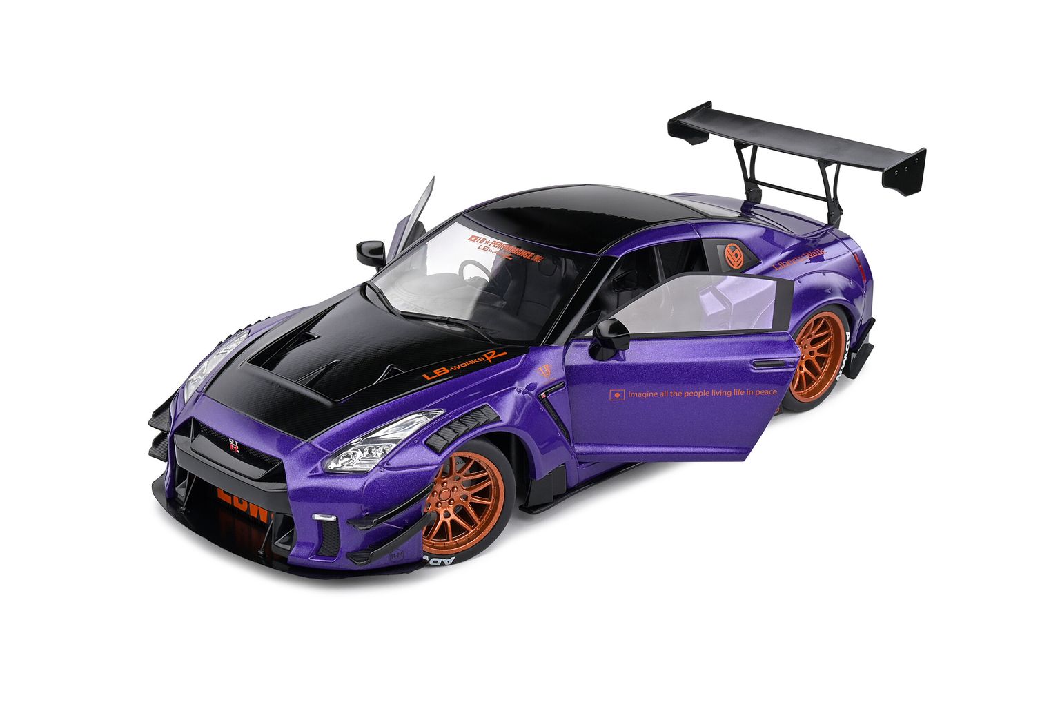 Nissan GT-R R35 Liberty Walk Body Kit 2.0 Coupe 2022 purple 1:18 Solido