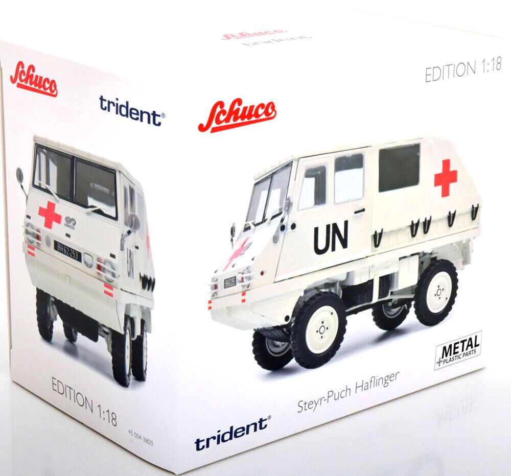 Steyr Puch Haflinger Un Ambulance 1975 white 1:18 Schuco