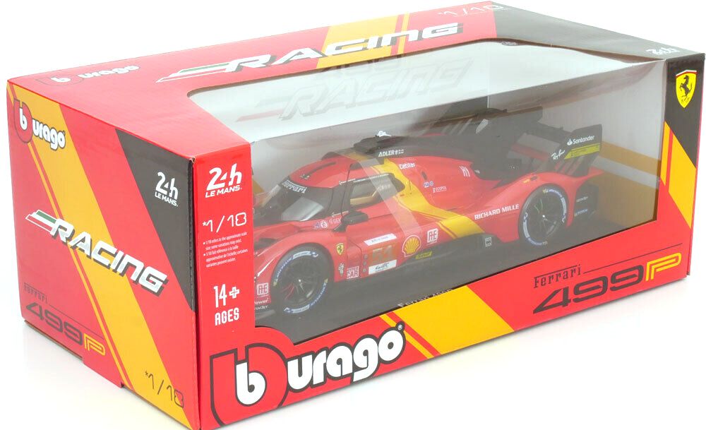 Ferrari 499P 3.0L Turbo V6 Team Ferrari AF Corse #51 Pier Guidi/Calado/Giovinazzi Winner 24H Le Mans 2023 1:18 Bburago