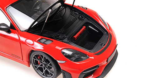 Porsche Cayman GT4 RS Weissach Package 2024 red 1:18 Minichamps
