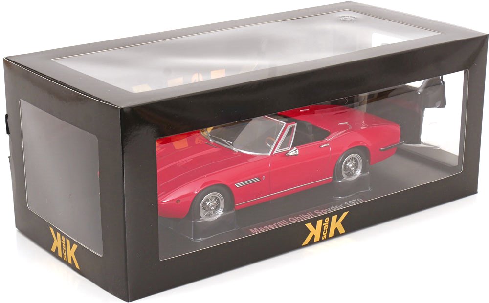 Maserati Ghibli Spyder 1970 red with Spoke Rims 1:18 KK Scale