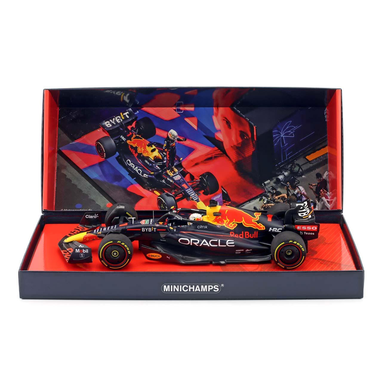 Red Bull RB18 #1 M. Verstappen Winner Saudi Arabia World Champion 2022 1:18 Minichamps