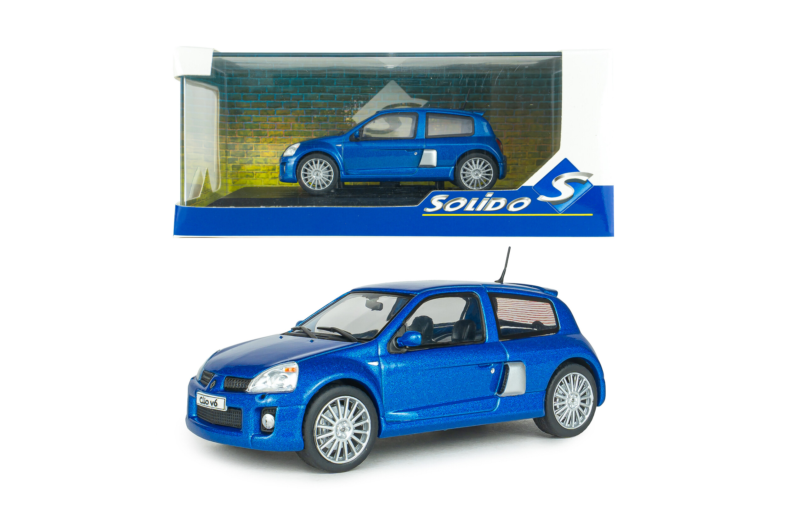 Renault Clio V6 PH.2 2003 bleau iliade 1:43 Solido