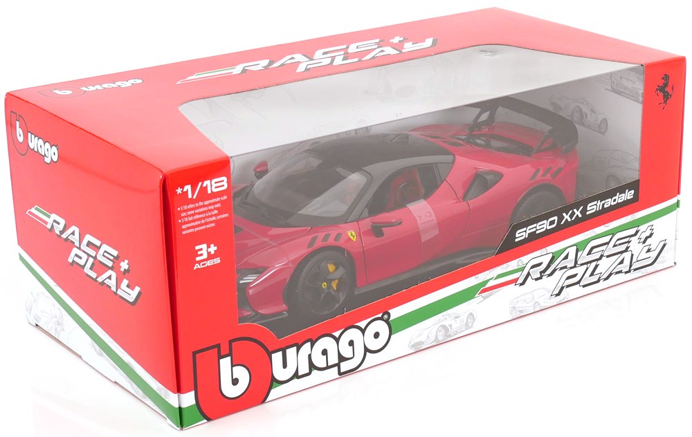 Ferrari SF90XX Stradale 2024 red/red seats 1:18 Bburago