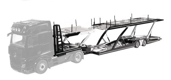 Scania SZM yellow + Lohr Autotransporter 1:18 NZG