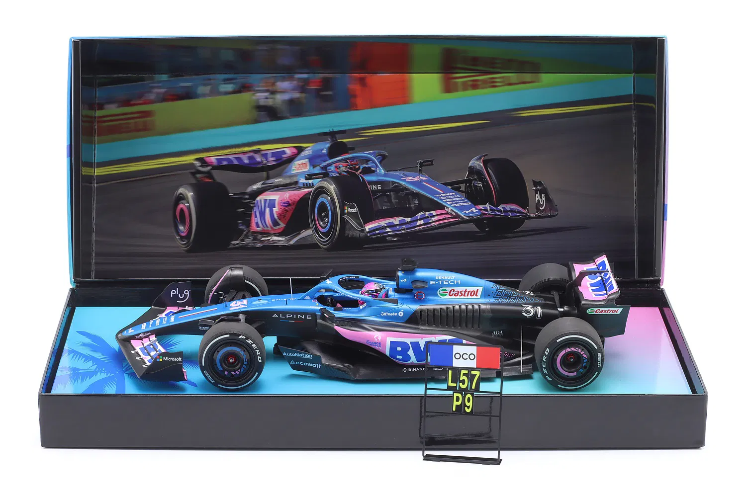 Alpine BWT F1 Team A523 #31 E.Ocon 9th Miami GP 2023 1:18 Minichamps