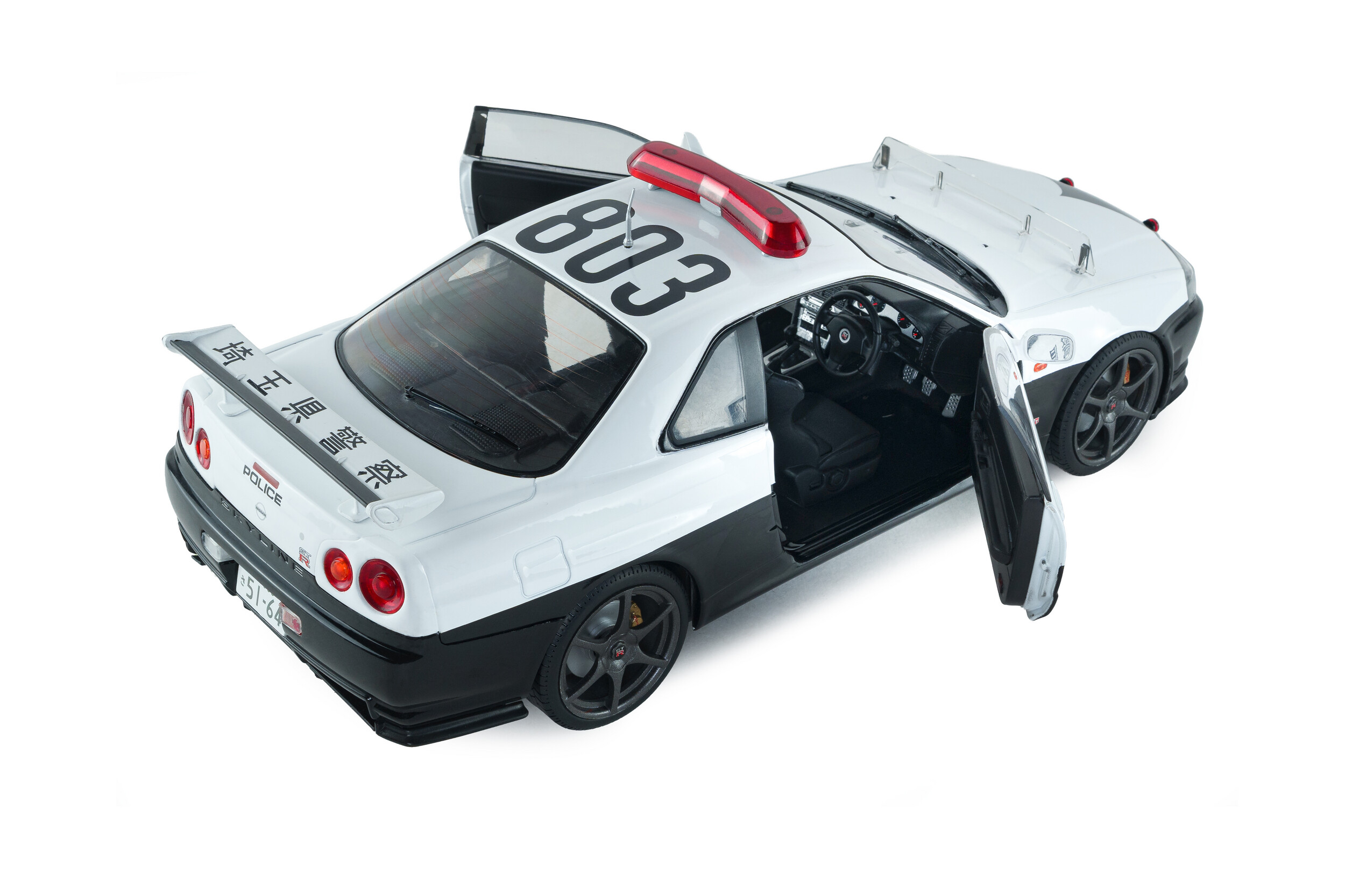 Nissan Skyline GT-R Japanese Police 1999 white 1:18 Solido
