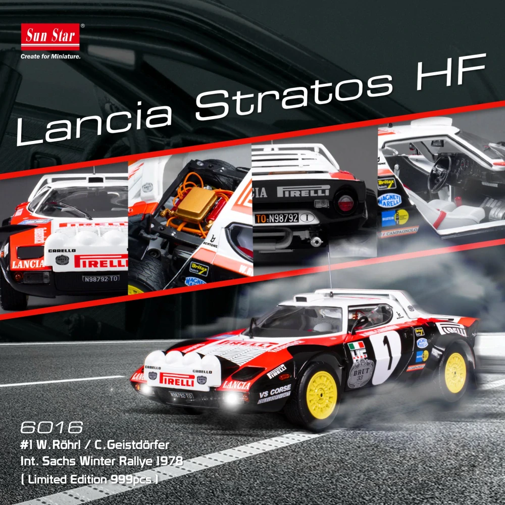 Lancia Stratos HF #1 Röhrl/Giestdörfer International Sachs Winter Rallye 1978 1:18 Sun Star