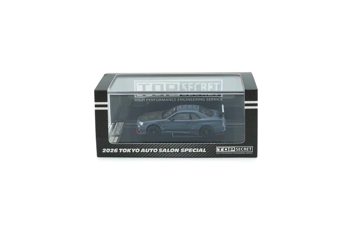 Nissan BNR34 Top Secret *RHD* Tokyo Auto Salon Japan 2026 grey/carbon 1:64 BM Creations