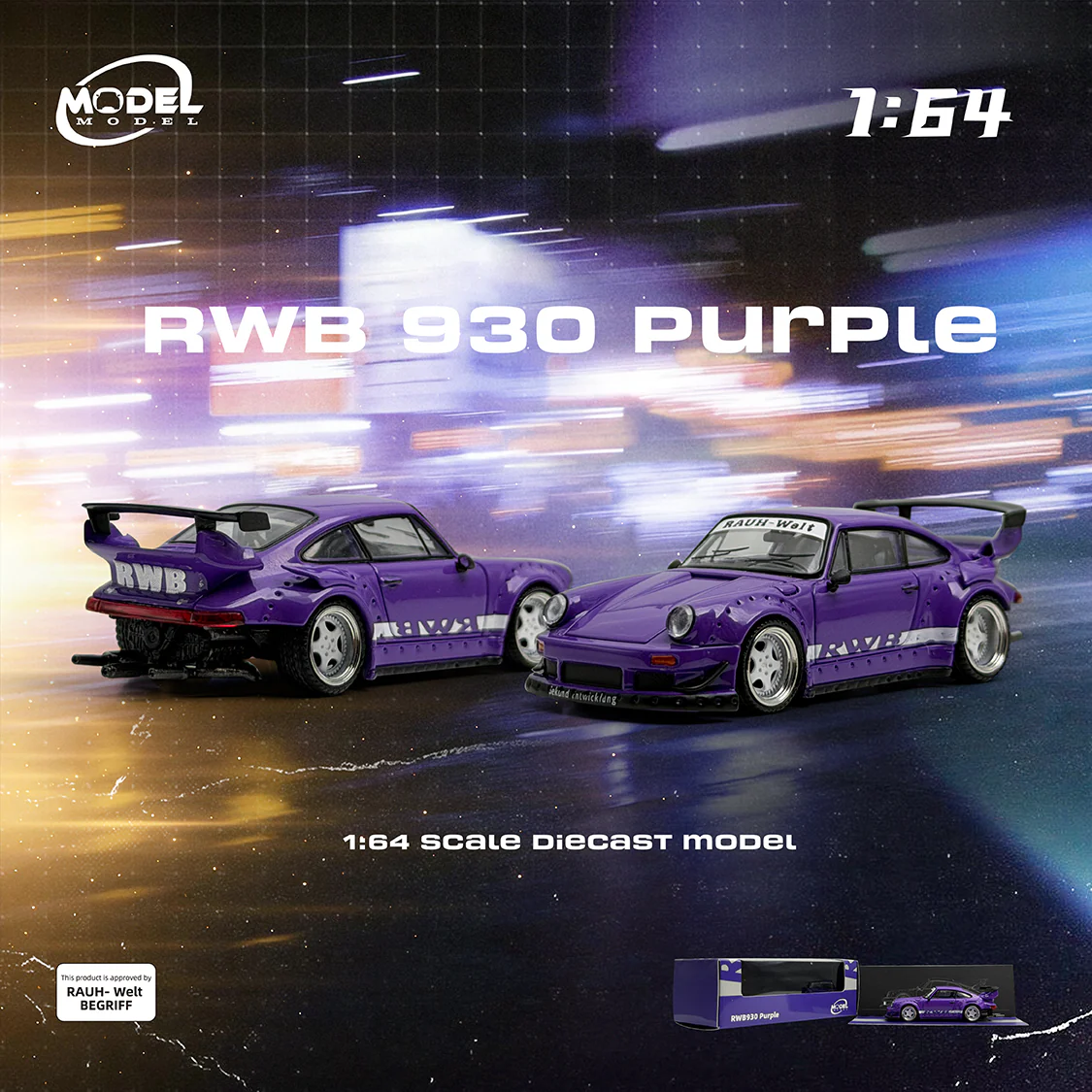 Porsche RWB 930 purple 1:64 ModelModel