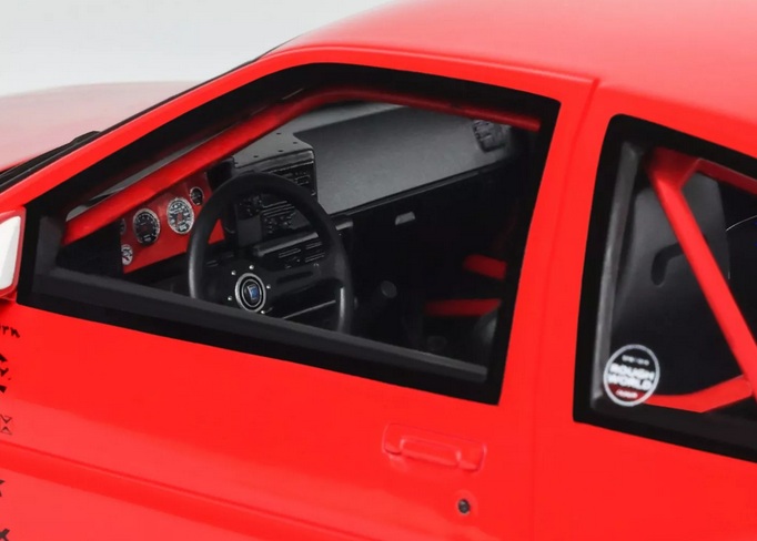 Toyota AE86 Sprinter Trueno Widebody 1986 Ferrari rosso corsa 1:18 OttOmobile